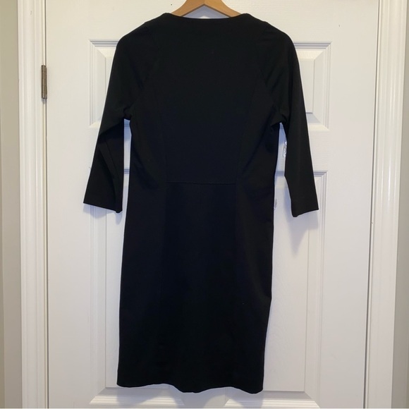 Fig Clothing Black fitted Dress above the knee length  made in Canada - Picture 3 of 6